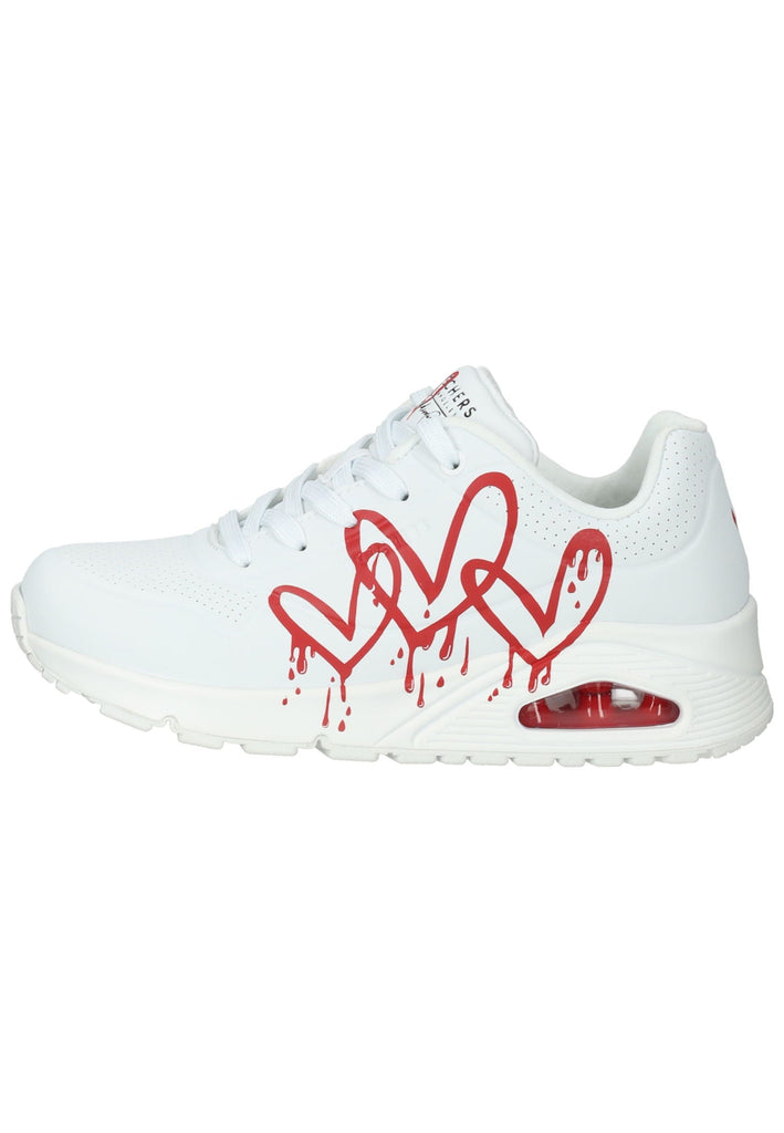 Skechers Sneaker Lederimitat Weiß/Rot - surf4shoes