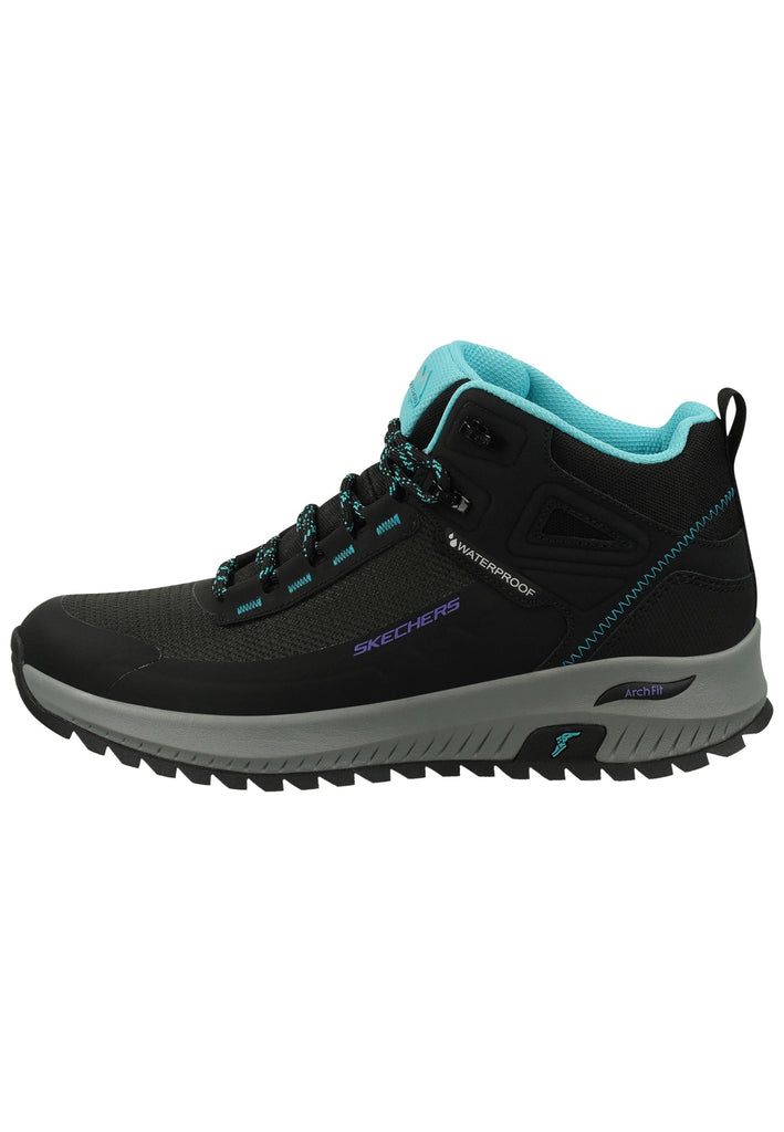 Skechers Wanderschuhe Leder Schwarz/Blau - surf4shoes