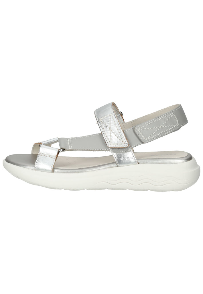 Geox Sandalen Nappaleder Hellgrau/Silber - surf4shoes