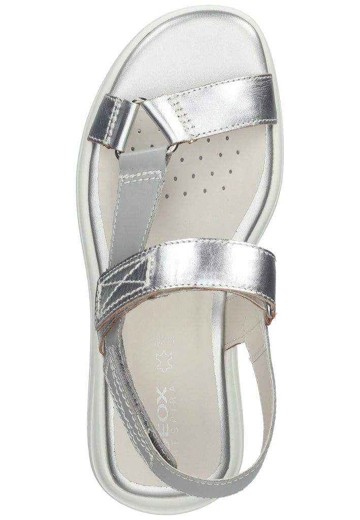 Geox Sandalen Nappaleder Hellgrau/Silber - surf4shoes