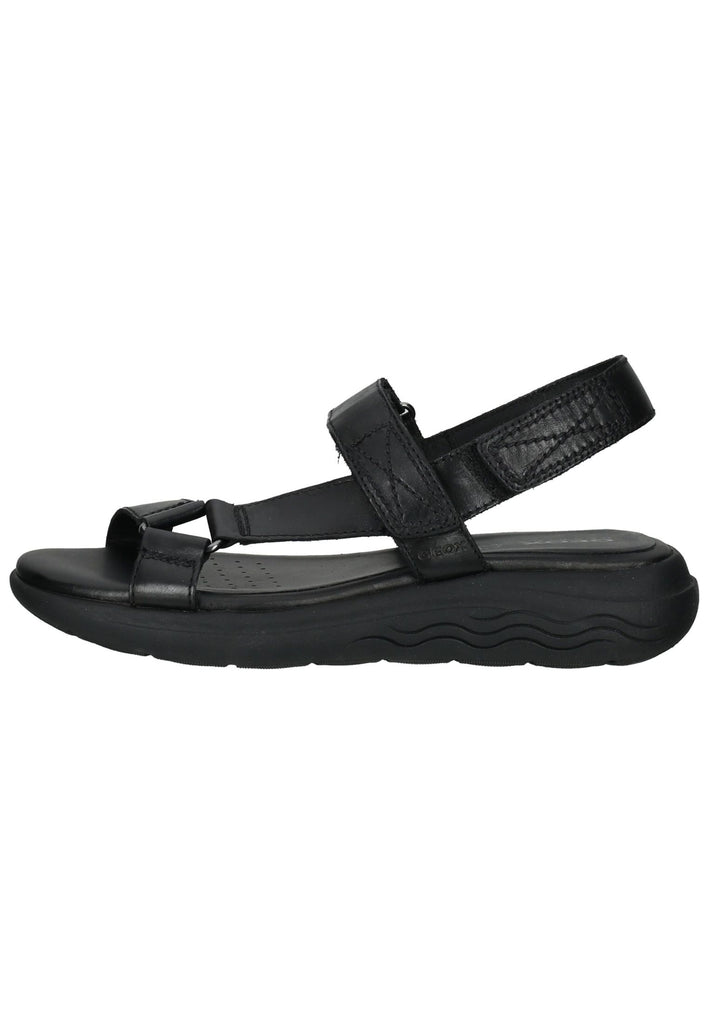 Geox Sandalen Leder/Textil Schwarz - surf4shoes