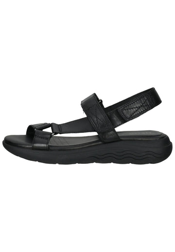 Geox Sandalen Leder/Textil Schwarz - surf4shoes
