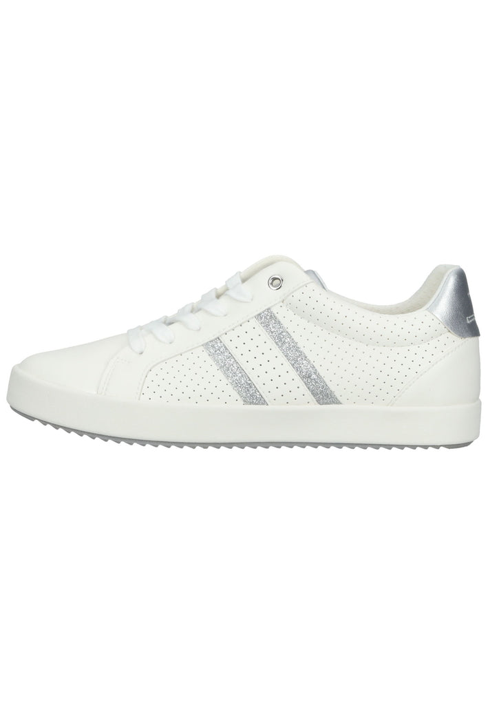 Geox Sneaker Lederimitat Weiß/Silber - surf4shoes