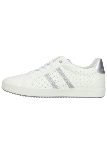 Geox Sneaker Lederimitat Weiß/Silber - surf4shoes