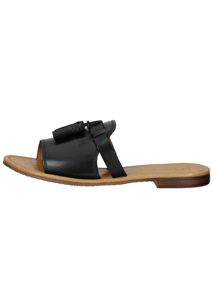 Geox Pantoletten Leder Schwarz - surf4shoes
