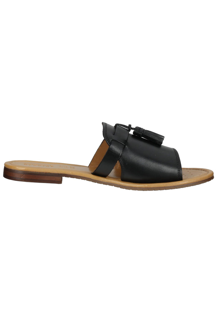 Geox Pantoletten Leder Schwarz - surf4shoes