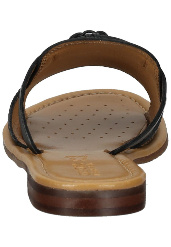 Geox Pantoletten Leder Schwarz - surf4shoes