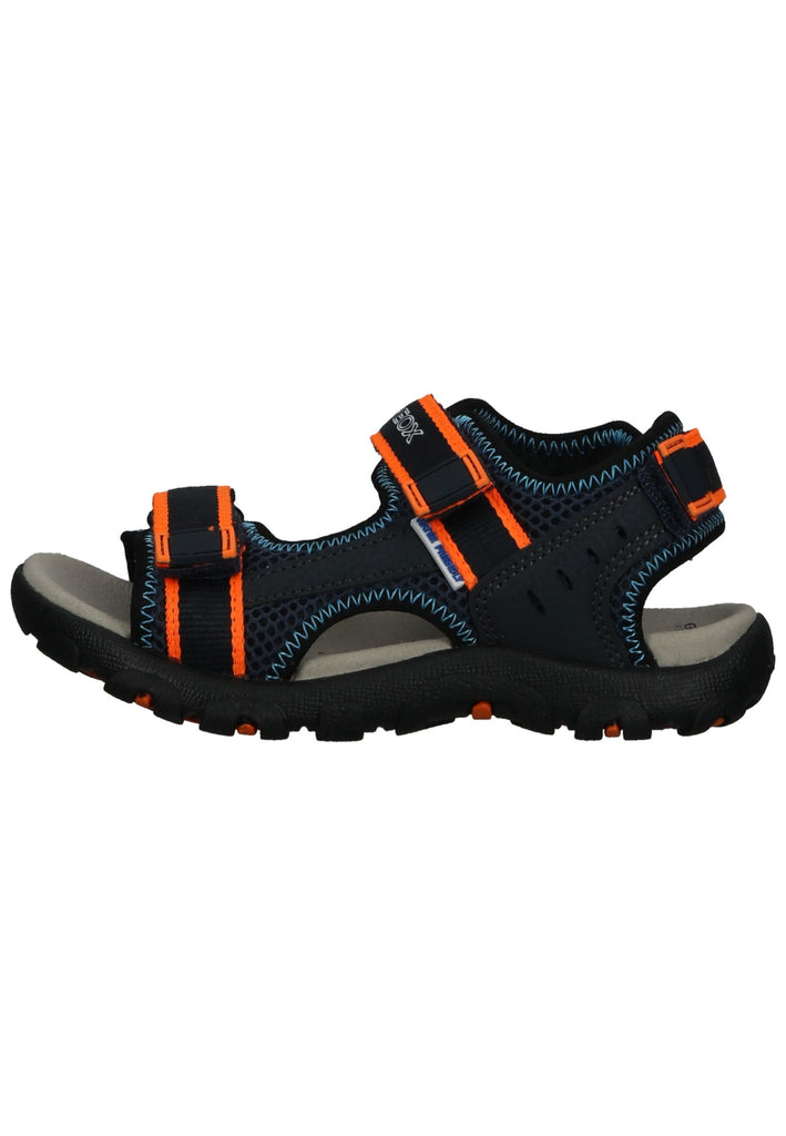 Geox Sandalen Lederimitat/Mesh Navy/Orange - surf4shoes