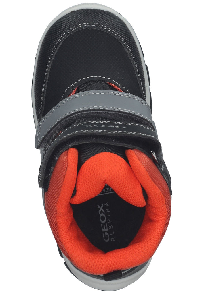 Geox Stiefelette Lederimitat/Textil Schwarz/Orange Warmfutter - surf4shoes