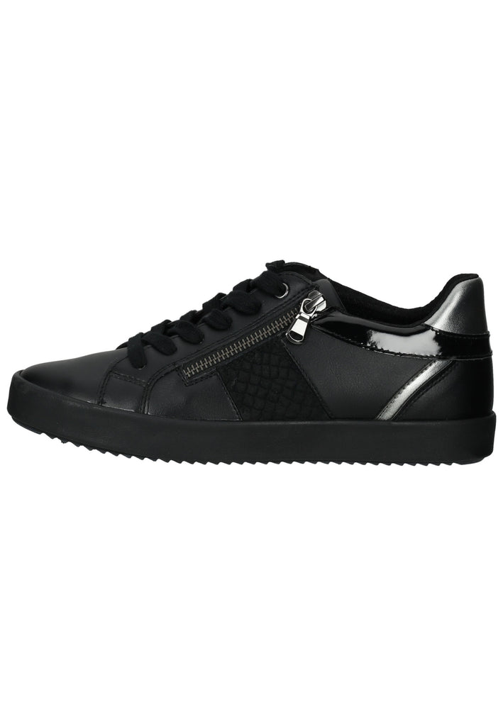 Geox Sneaker Lederimitat/Textil Schwarz/Silber - surf4shoes