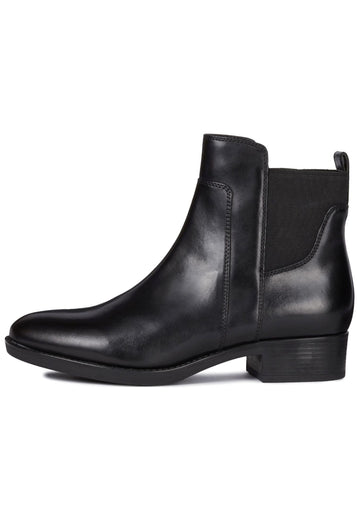 Geox Stiefelette Leder/Textil Schwarz - surf4shoes