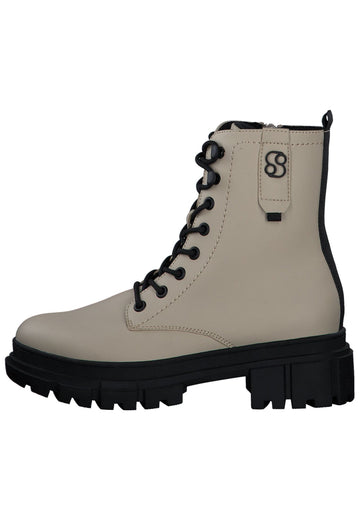 s.Oliver Stiefelette Lederimitat Beige - surf4shoes
