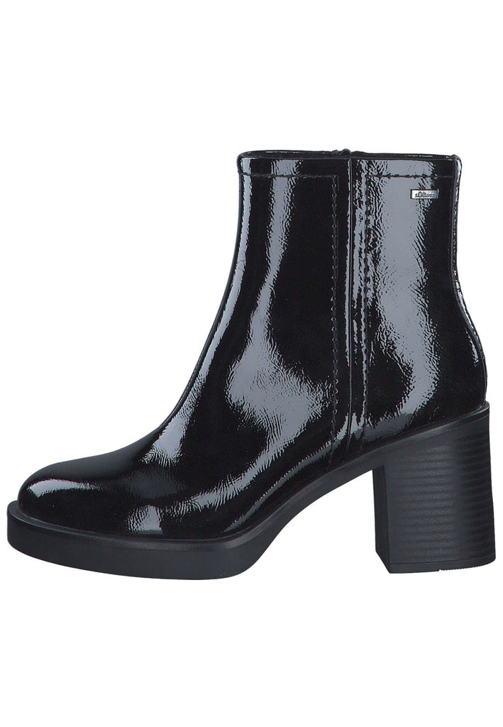 s.Oliver Stiefelette Lederimitat Black Warmfutter - surf4shoes