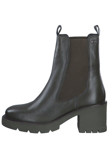 s.Oliver Stiefelette Leder/Textil Khaki - surf4shoes