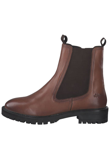 s.Oliver Stiefelette Leder/Textil Cognac - surf4shoes