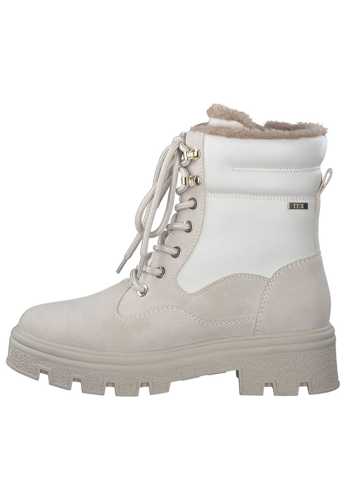 s.Oliver Stiefelette Lederimitat/Textil Cream - surf4shoes