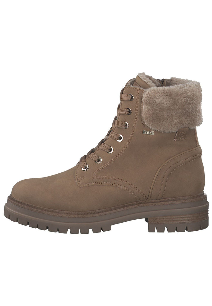 s.Oliver Stiefelette Lederimitat/Textil Camel - surf4shoes