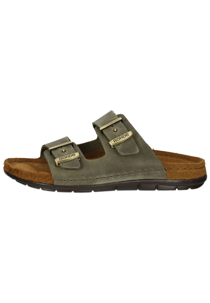 Rohde Hausschuhe Leder Olive - surf4shoes