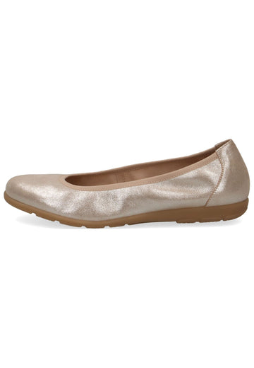 Caprice Ballerinas Veloursleder Taupe - surf4shoes