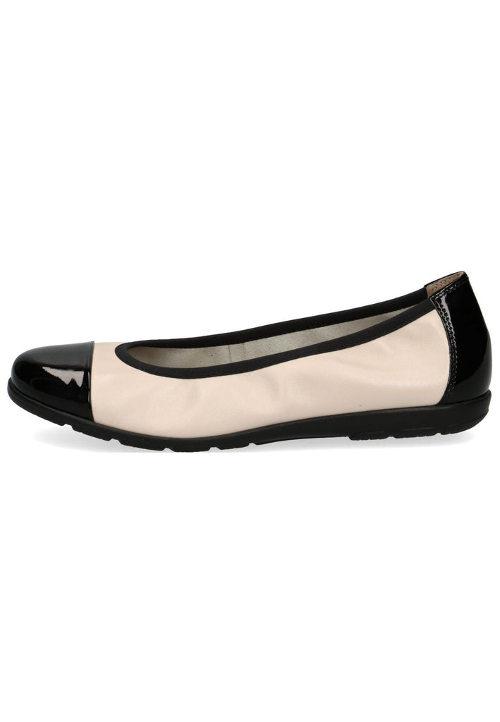 Caprice Ballerinas Leder Schwarz/Beige - surf4shoes