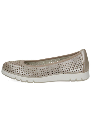 Caprice Ballerinas Leder Taupe - surf4shoes