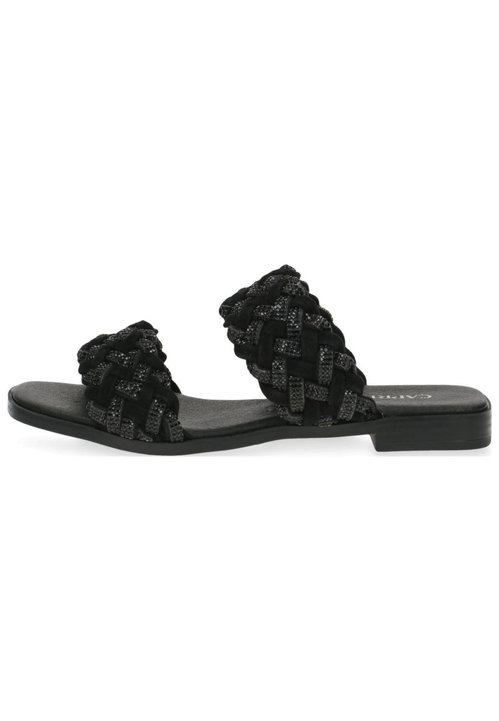 Caprice Pantoletten Leder/Textil Schwarz - surf4shoes