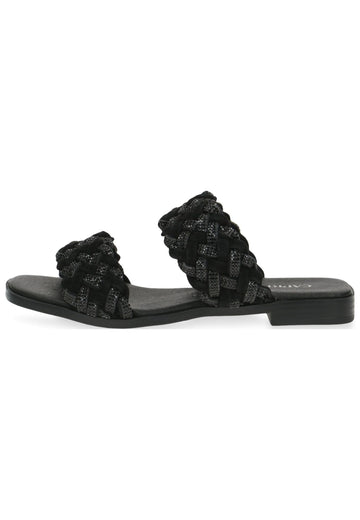 Caprice Pantoletten Leder/Textil Schwarz - surf4shoes