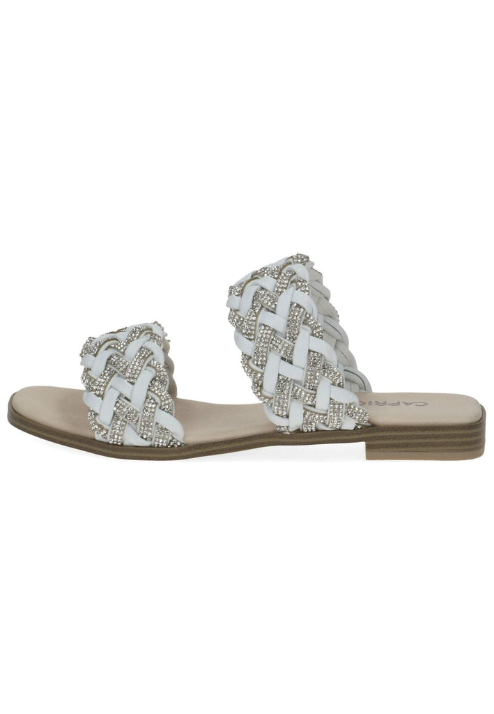 Caprice Pantoletten Leder/Textil Weiß - surf4shoes