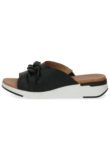 Caprice Pantoletten Leder Schwarz - surf4shoes