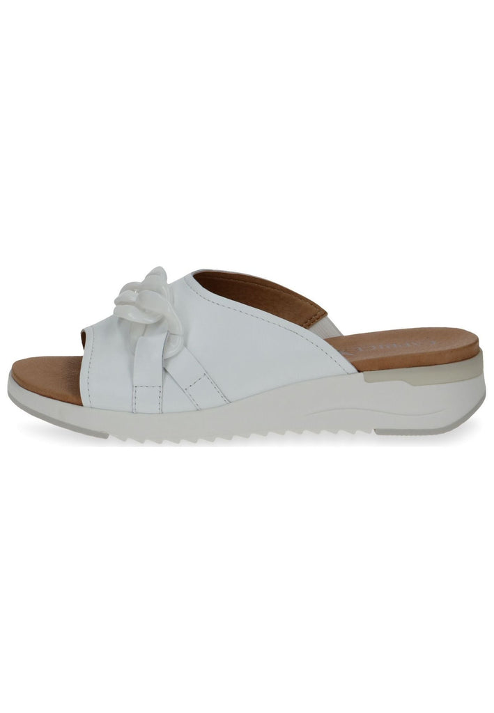 Caprice Pantoletten Leder Weiß - surf4shoes