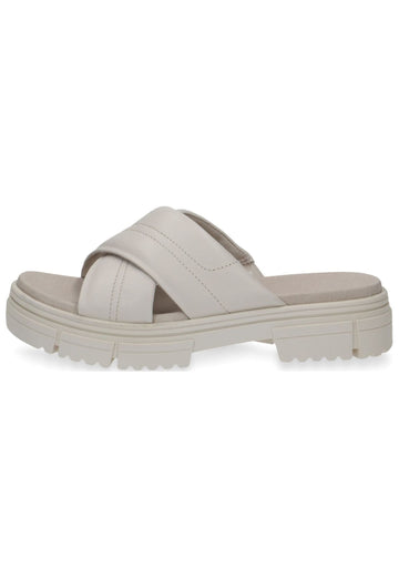 Caprice Pantoletten Leder Weiß - surf4shoes