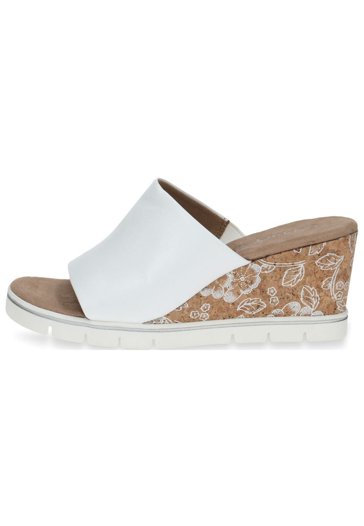 Caprice Pantoletten Leder Weiß - surf4shoes