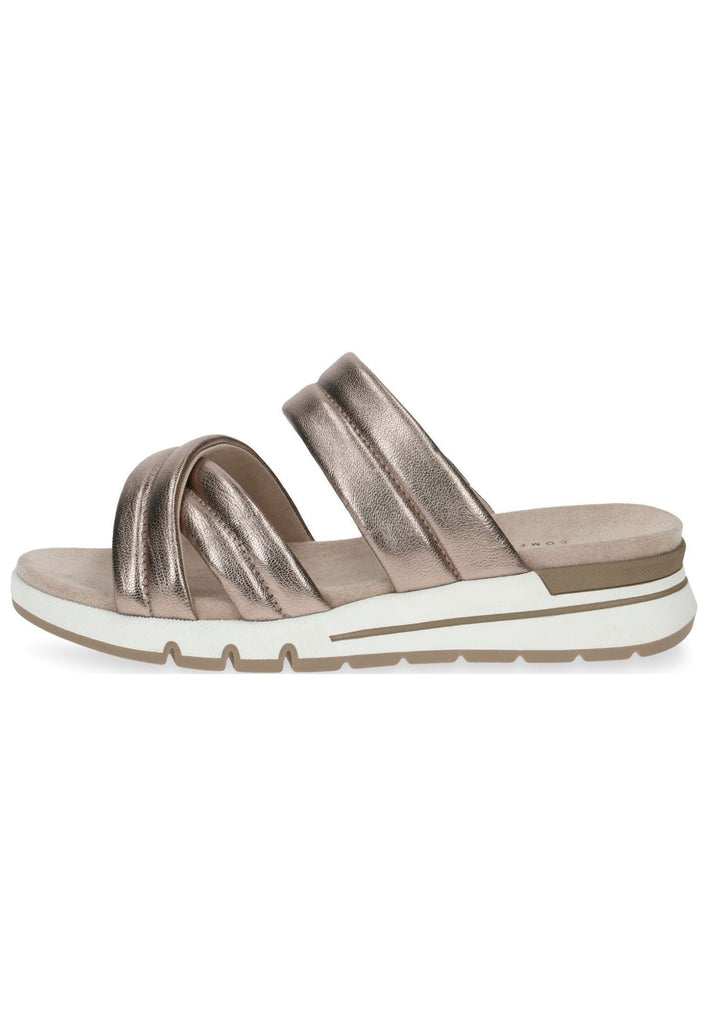Caprice Pantoletten Leder Taupe - surf4shoes