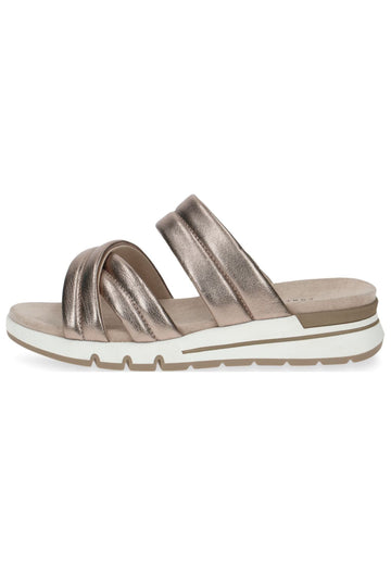 Caprice Pantoletten Leder Taupe - surf4shoes