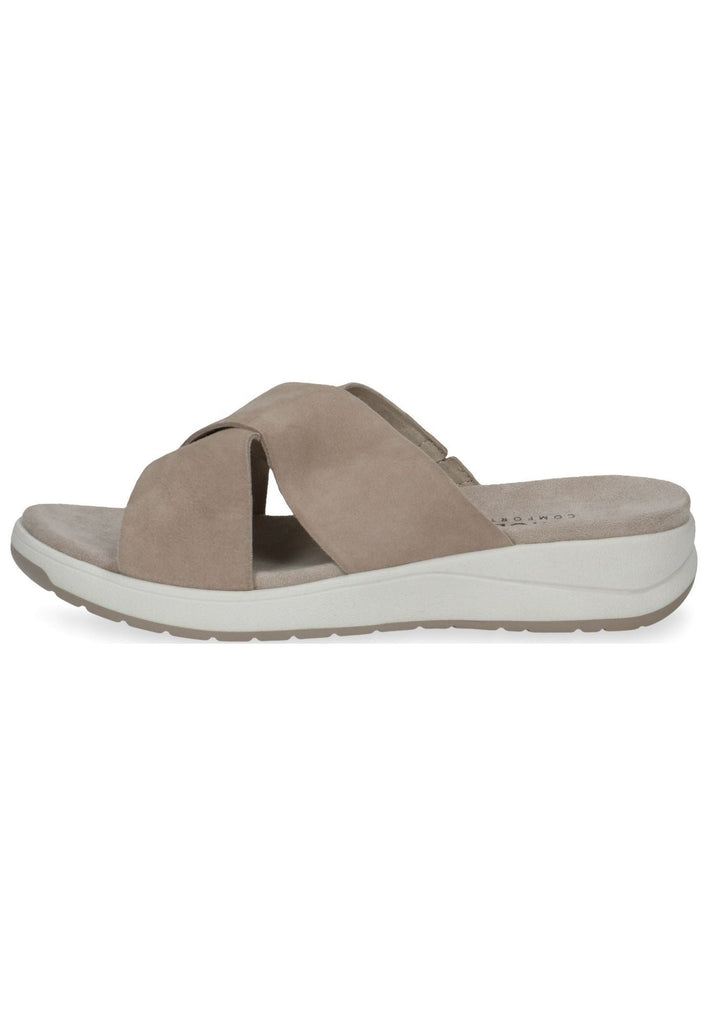 Caprice Pantoletten Leder Taupe - surf4shoes