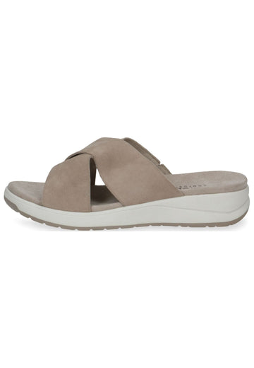 Caprice Pantoletten Leder Taupe - surf4shoes