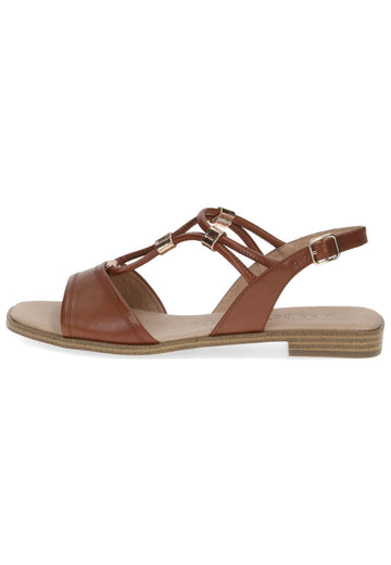 Caprice Sandalen Leder/Textil Cognac - surf4shoes