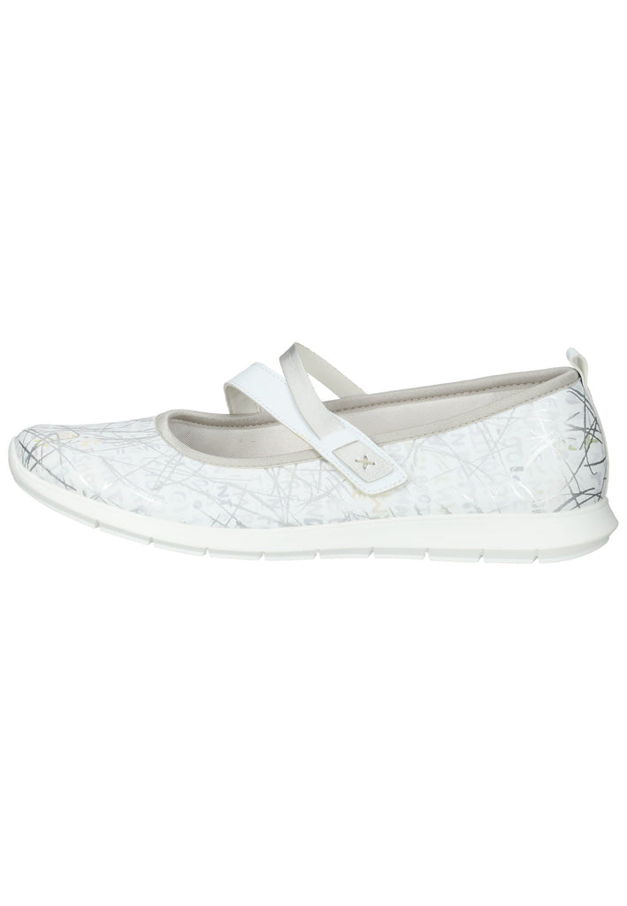 Remonte Ballerinas Lederimitat Weiß/Silber - surf4shoes