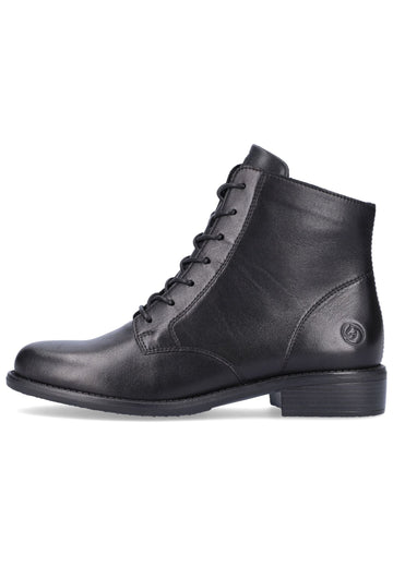 Remonte Stiefelette Glattleder Schwarz - surf4shoes