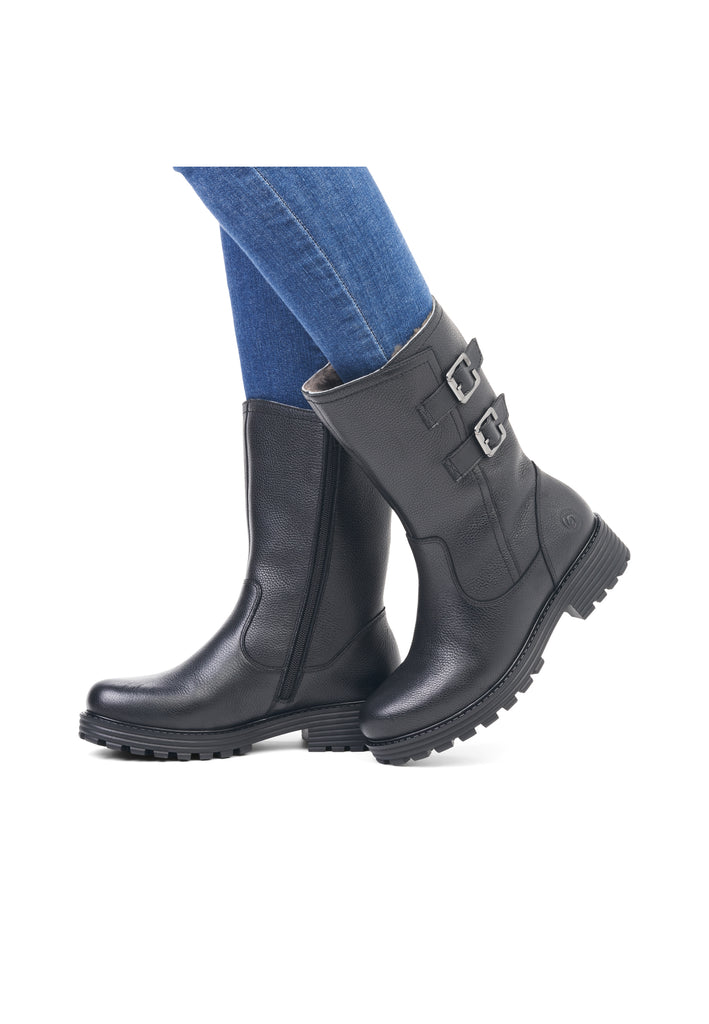 Remonte Stiefelette Glattleder Schwarz Warmfutter - surf4shoes