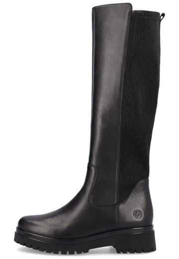 Remonte Stiefel Glattleder Schwarz - surf4shoes