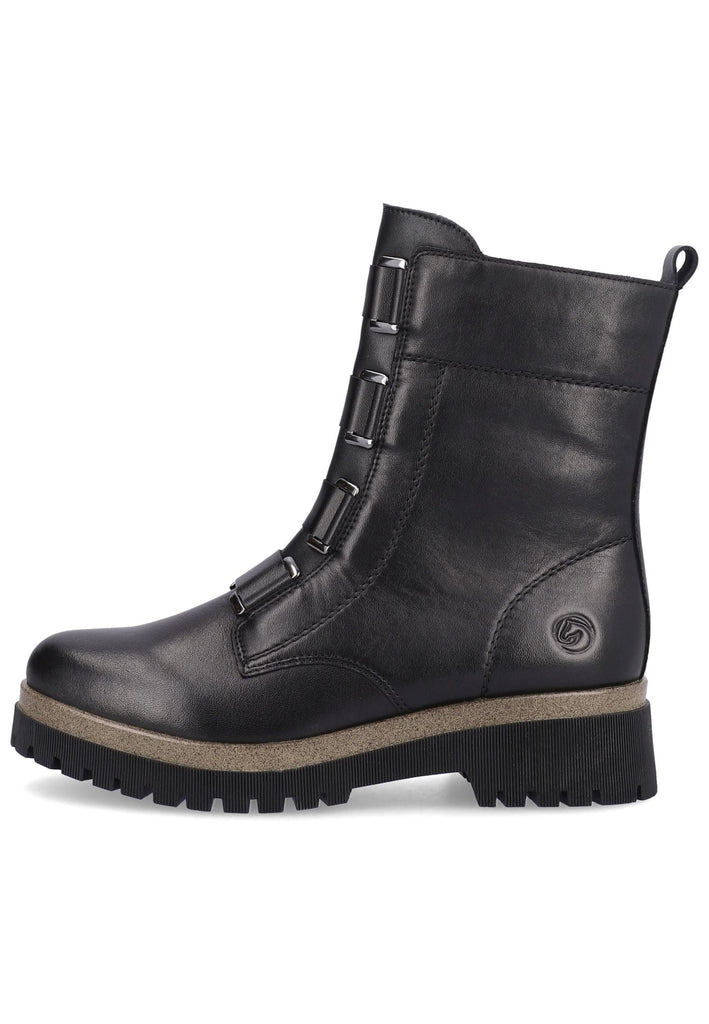 Remonte Stiefelette Glattleder Schwarz Warmfutter - surf4shoes