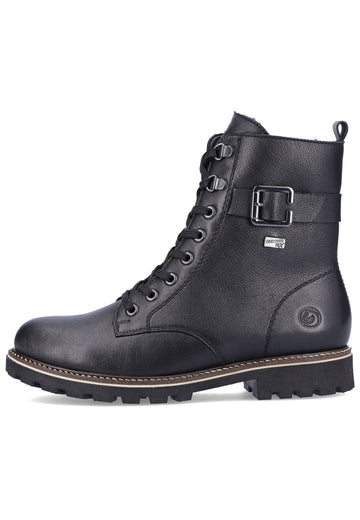 Remonte Stiefelette Glattleder Schwarz - surf4shoes