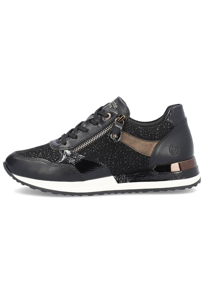 Remonte Sneaker Lederimitat Schwarz - surf4shoes