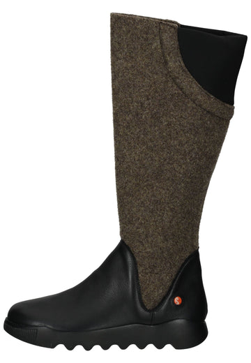softinos Stiefel Leder/Textil Schwarz/Braun - surf4shoes