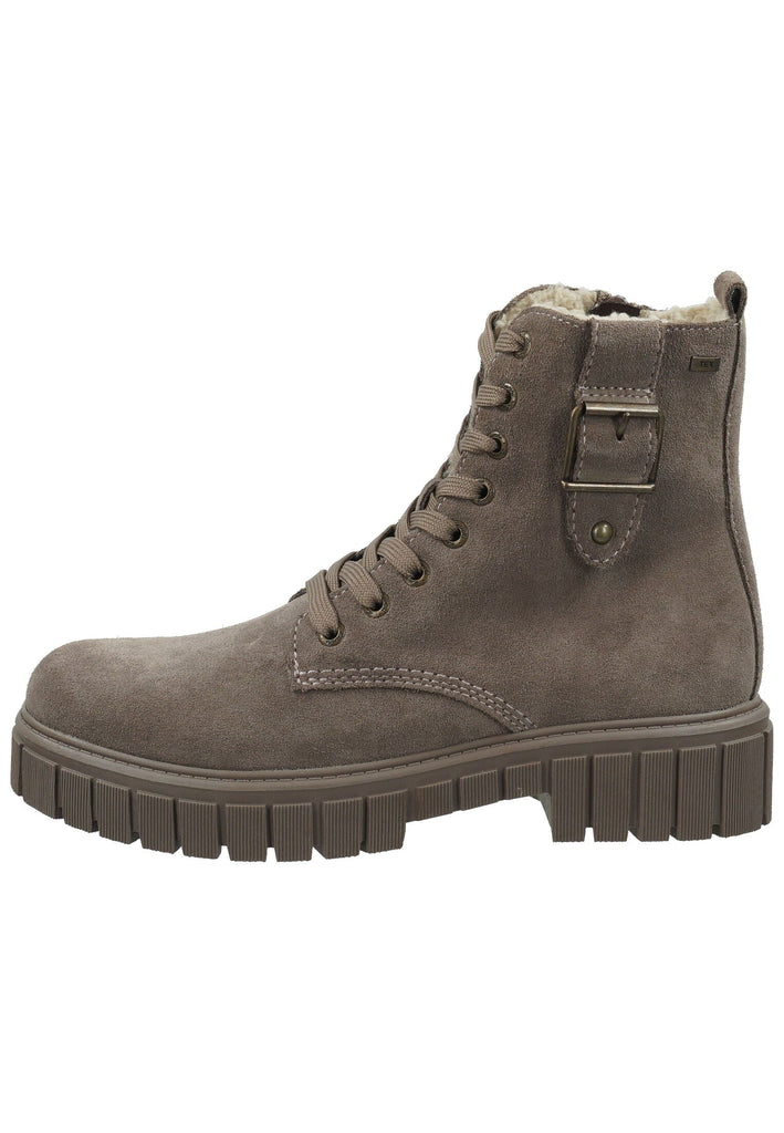 Lurchi Stiefelette Veloursleder/Synthetik Taupe Warmfutter - surf4shoes