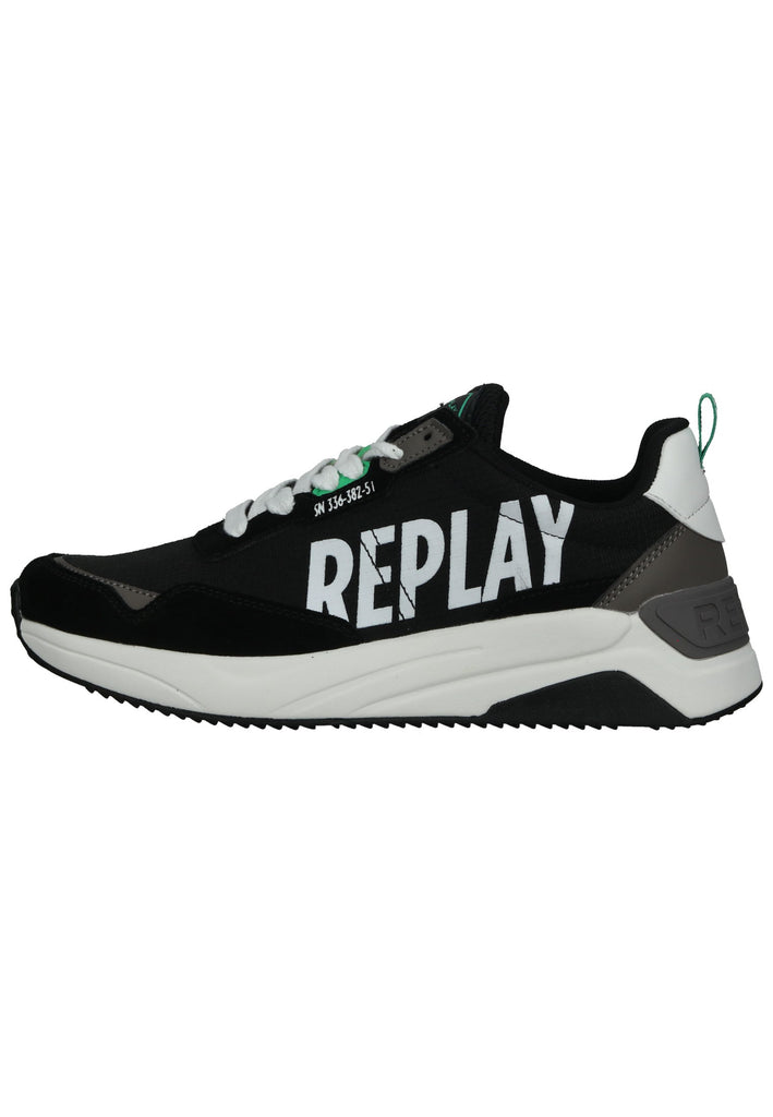 Replay Sneaker Lederimitat/Textil Schwarz/Weiß - surf4shoes