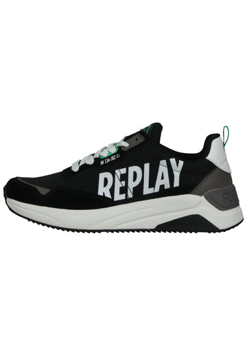 Replay Sneaker Lederimitat/Textil Schwarz/Weiß - surf4shoes
