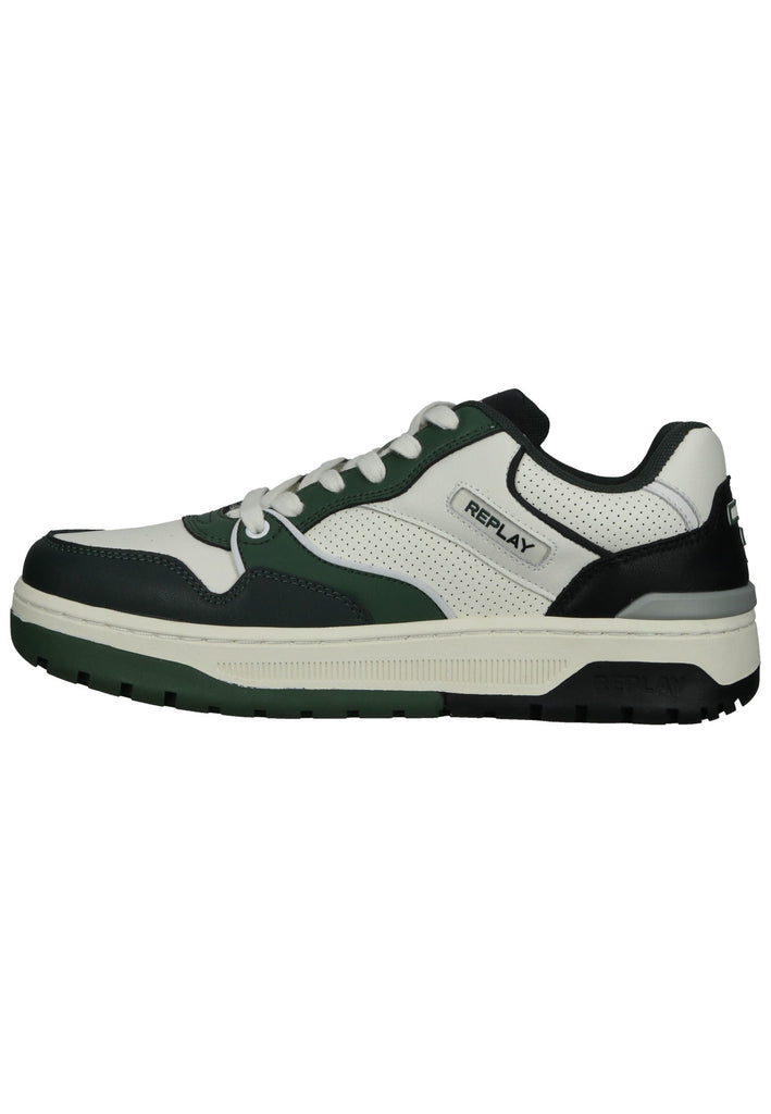 Replay Sneaker Leder Weiß/Grün - surf4shoes