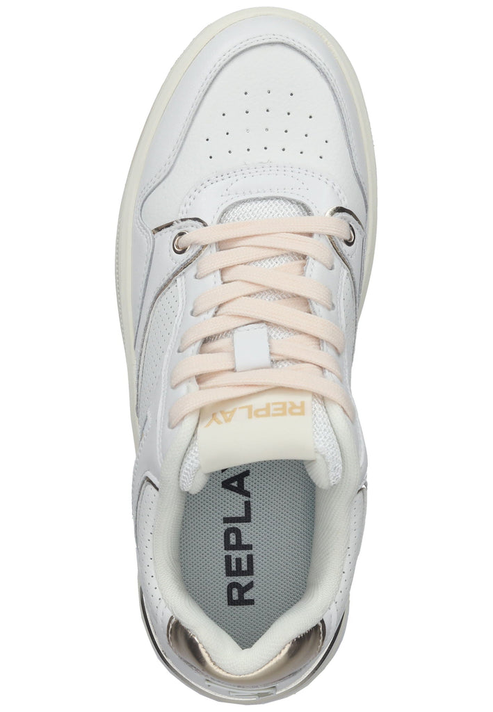 Replay Sneaker Leder Weiß/Gold - surf4shoes